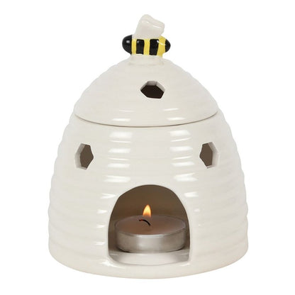 White Beehive Oil Burner - ScentiMelti  White Beehive Oil Burner