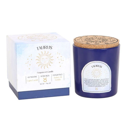 Taurus Amber & Vanilla Gemstone Zodiac Candle - ScentiMelti  Taurus Amber & Vanilla Gemstone Zodiac Candle