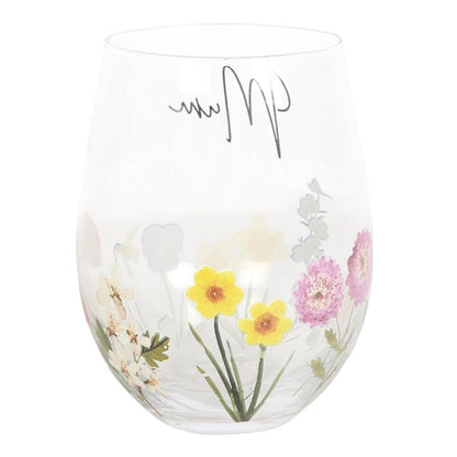 Mum Wildflower Stemless Glass - ScentiMelti  Mum Wildflower Stemless Glass