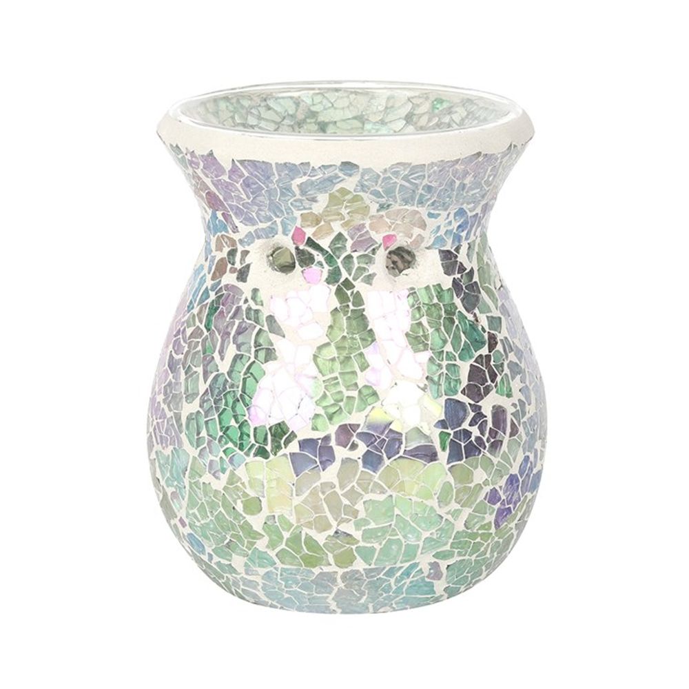 Small Light Blue Iridescent Crackle Oil Burner - ScentiMelti  Small Light Blue Iridescent Crackle Oil Burner