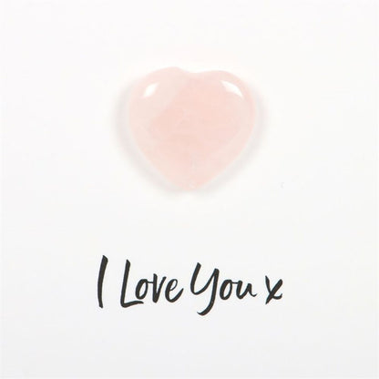 I Love You Rose Quartz Crystal Heart Greeting Card - ScentiMelti  I Love You Rose Quartz Crystal Heart Greeting Card