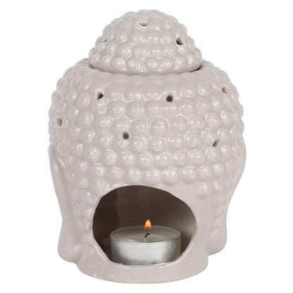 Small Grey Buddha Head Oil Burner - ScentiMelti  Small Grey Buddha Head Oil Burner