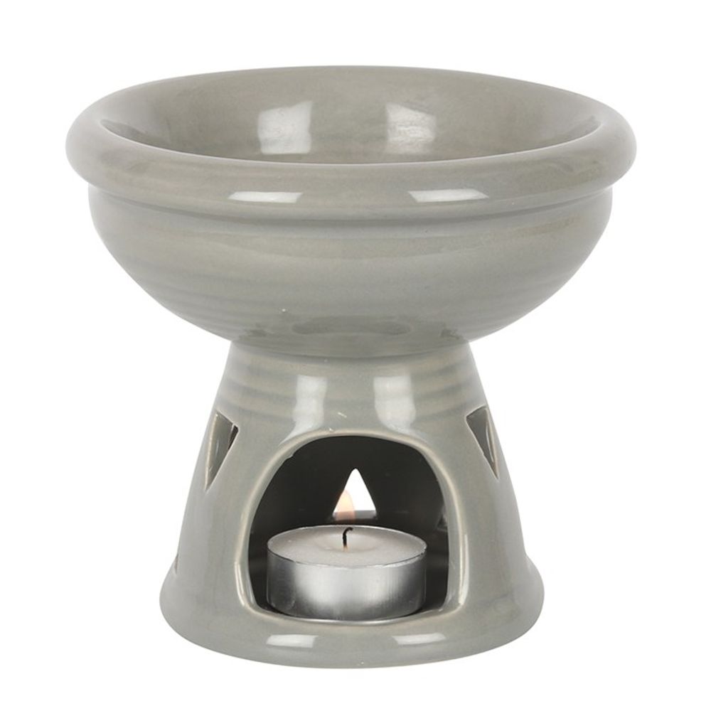 Grey Deep Bowl Oil Burner - ScentiMelti  Grey Deep Bowl Oil Burner