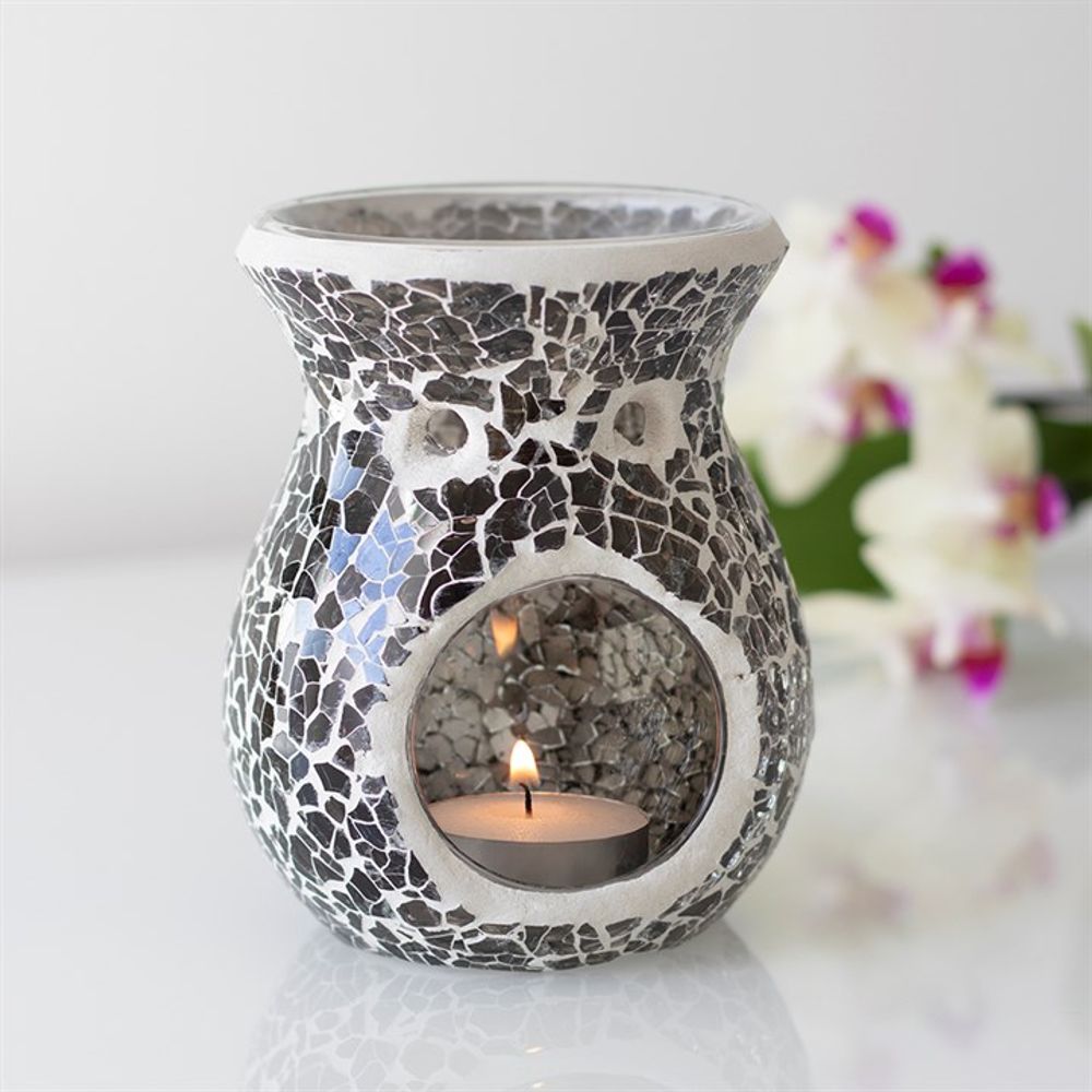 Small Gunmetal Grey Crackle Oil Burner - ScentiMelti  Small Gunmetal Grey Crackle Oil Burner