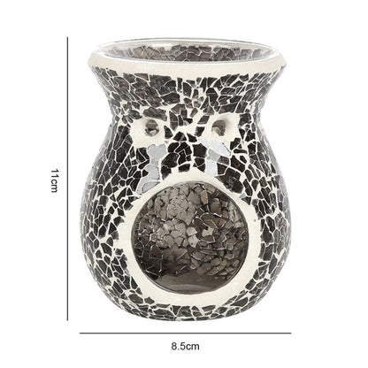 Small Gunmetal Grey Crackle Oil Burner - ScentiMelti  Small Gunmetal Grey Crackle Oil Burner