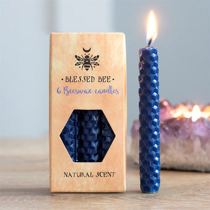 Set of 6 Blue Beeswax Spell Candles - ScentiMelti  Set of 6 Blue Beeswax Spell Candles