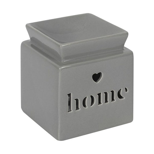 Grey Home Cut Out Oil Burner - ScentiMelti  Grey Home Cut Out Oil Burner