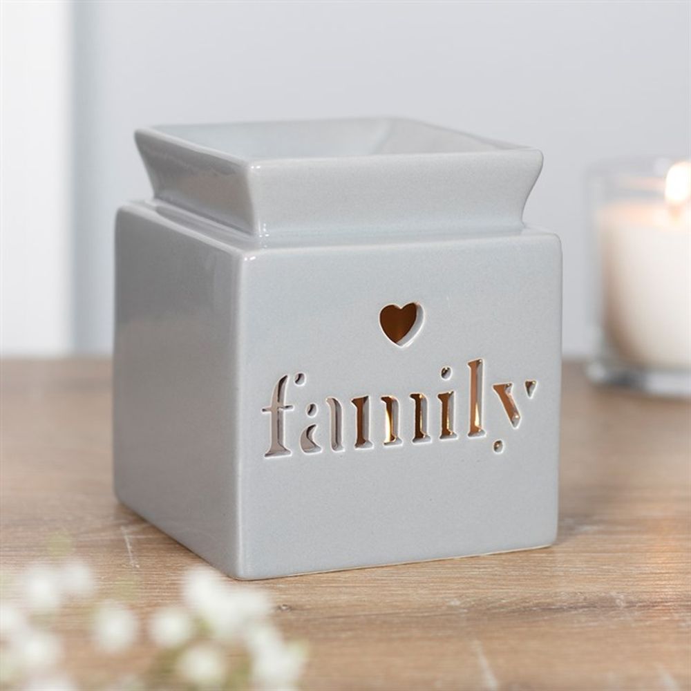 Grey Family Cut Out Oil Burner - ScentiMelti  Grey Family Cut Out Oil Burner