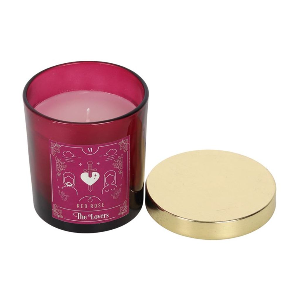 The Lovers Red Rose Tarot Candle - ScentiMelti  The Lovers Red Rose Tarot Candle