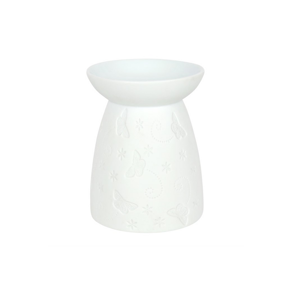 White Ceramic Butterfly Oil Burner - ScentiMelti  White Ceramic Butterfly Oil Burner