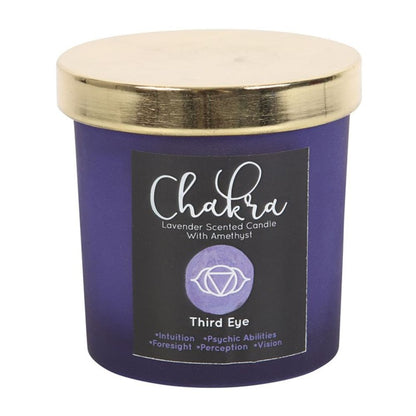 Third Eye Chakra Lavender Crystal Chip Candle - ScentiMelti  Third Eye Chakra Lavender Crystal Chip Candle