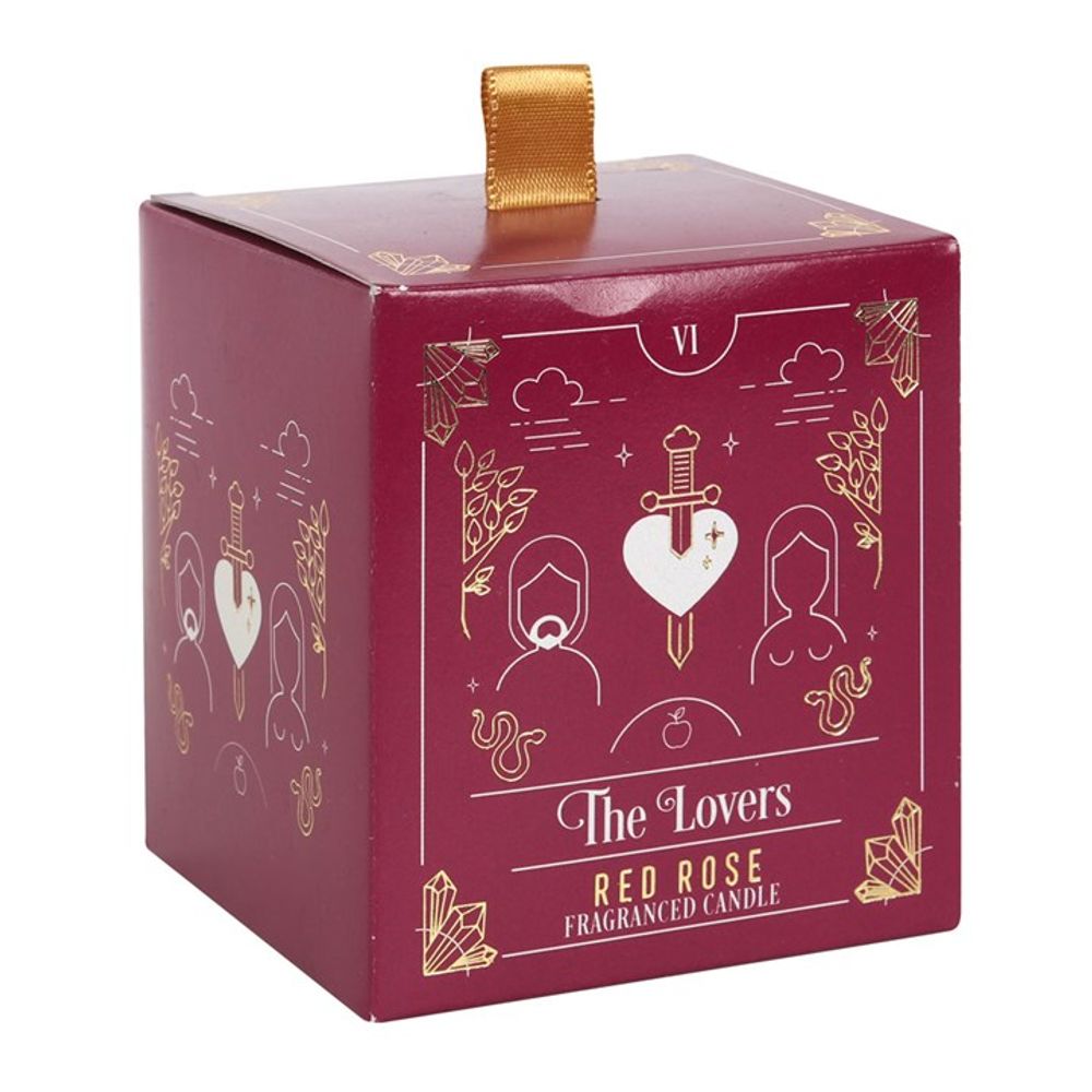 The Lovers Red Rose Tarot Candle - ScentiMelti  The Lovers Red Rose Tarot Candle