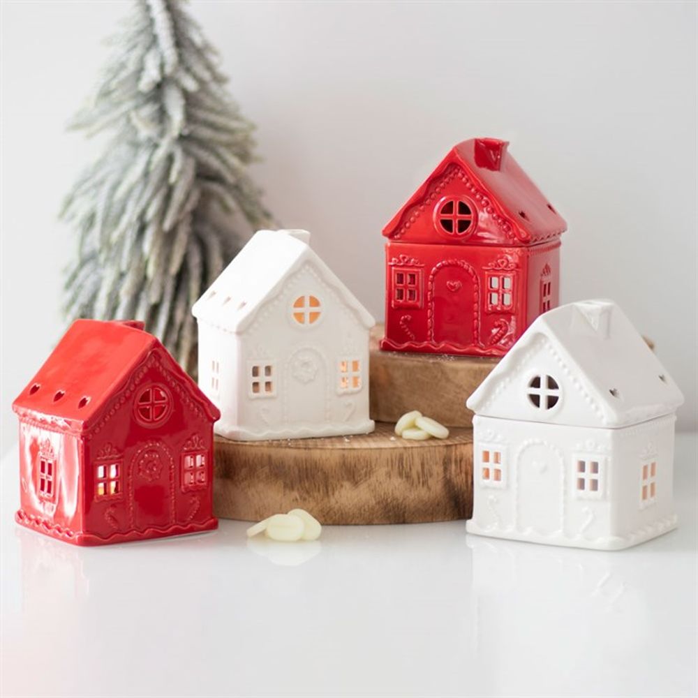 White Gingerbread House Oil Burner - ScentiMelti  White Gingerbread House Oil Burner