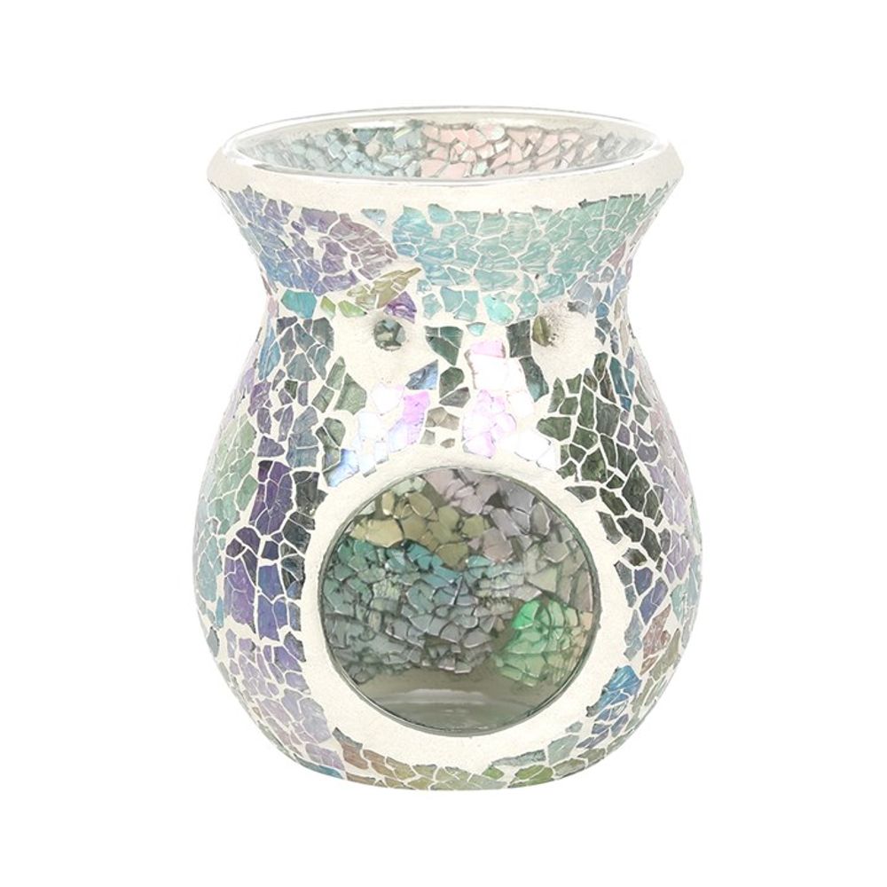 Small Light Blue Iridescent Crackle Oil Burner - ScentiMelti  Small Light Blue Iridescent Crackle Oil Burner