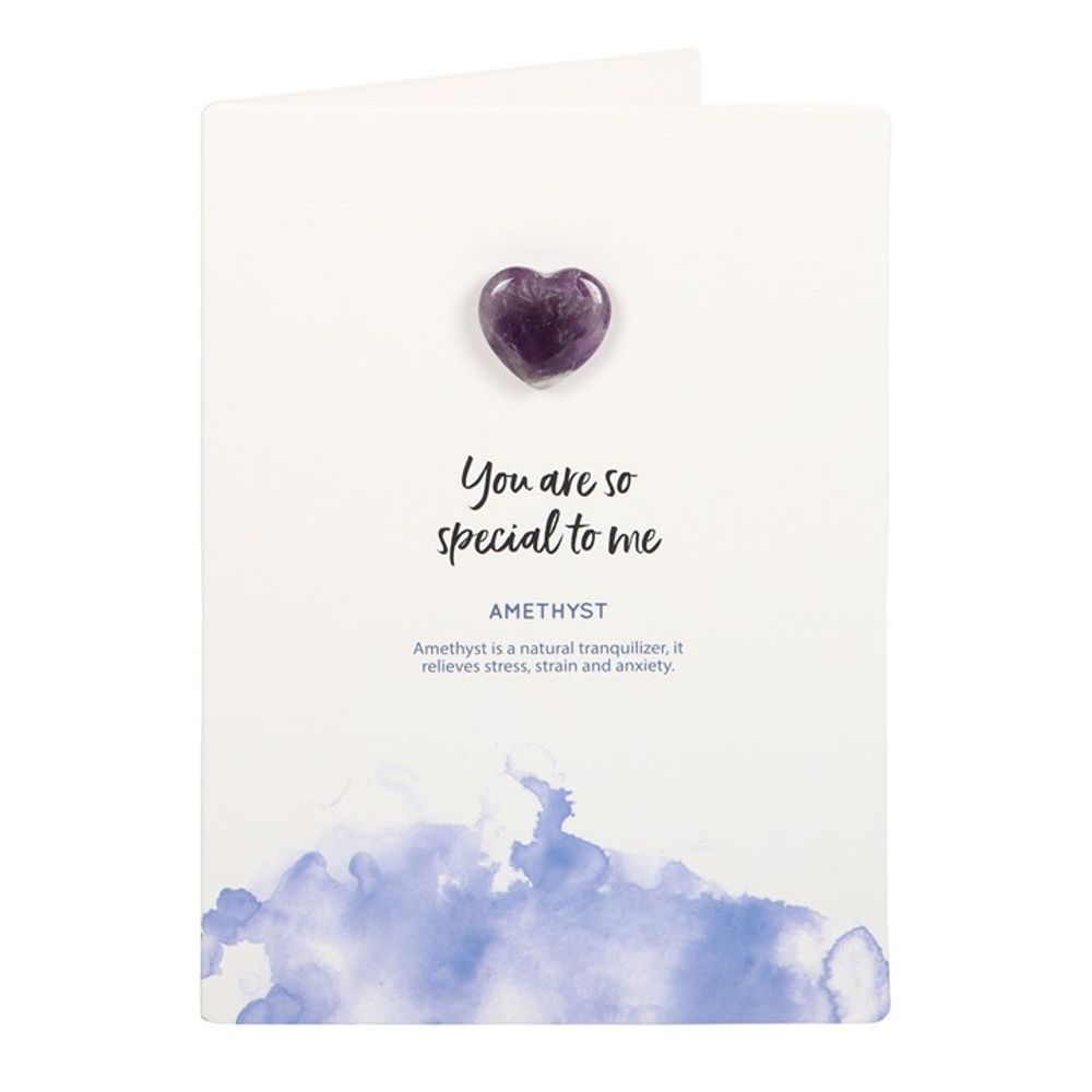 Special To Me Amethyst Crystal Heart Greeting Card - ScentiMelti  Special To Me Amethyst Crystal Heart Greeting Card