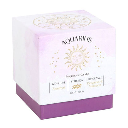 Aquarius Bergamot & Mandarin Gemstone Zodiac Candle - ScentiMelti  Aquarius Bergamot & Mandarin Gemstone Zodiac Candle