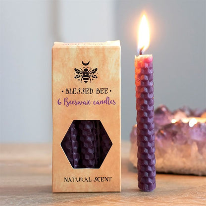 Set of 6 Purple Beeswax Spell Candles - ScentiMelti  Set of 6 Purple Beeswax Spell Candles