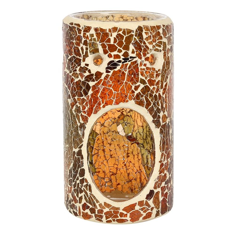 Pillar Brown Crackle Oil Burner - ScentiMelti  Pillar Brown Crackle Oil Burner