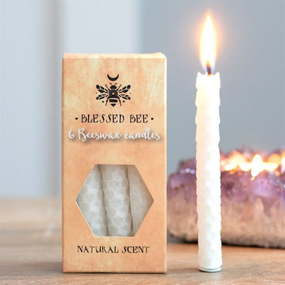 Set of 6 White Beeswax Spell Candles - ScentiMelti  Set of 6 White Beeswax Spell Candles