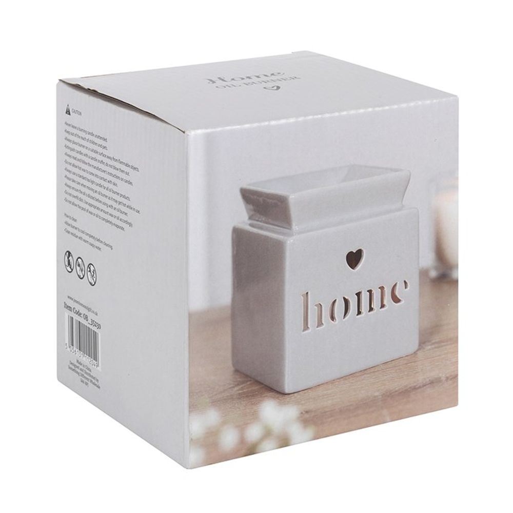 Grey Home Cut Out Oil Burner - ScentiMelti  Grey Home Cut Out Oil Burner