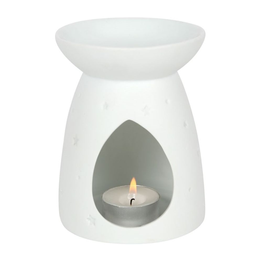 White Ceramic Angel Wings Oil Burner - ScentiMelti  White Ceramic Angel Wings Oil Burner