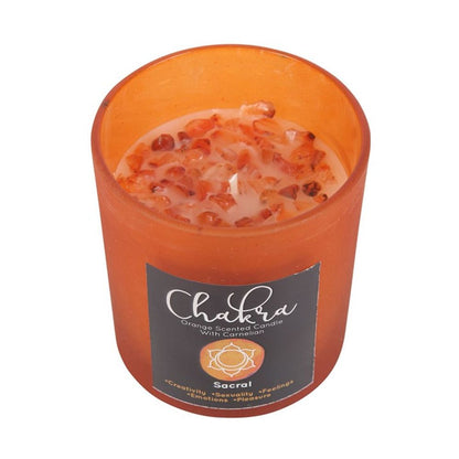 Sacral Chakra Orange Crystal Chip Candle - ScentiMelti  Sacral Chakra Orange Crystal Chip Candle