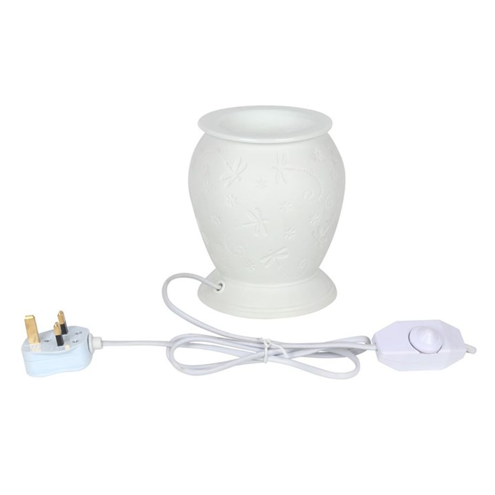 Dragonfly White Ceramic Electric Burner - ScentiMelti  Dragonfly White Ceramic Electric Burner