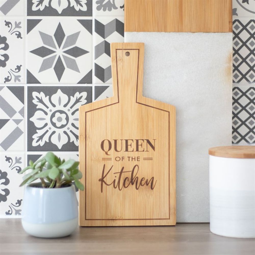 Queen of the Kitchen Bamboo Serving Board - ScentiMelti  Queen of the Kitchen Bamboo Serving Board