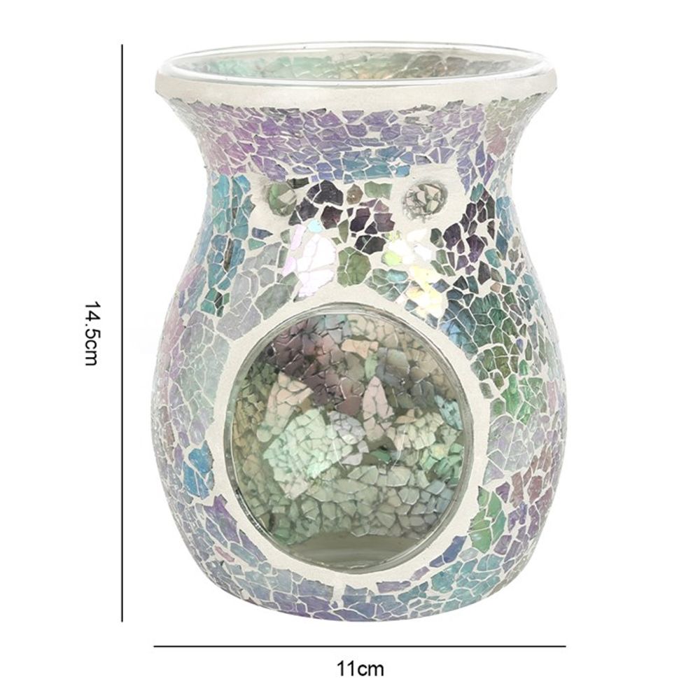 Large Light Blue Iridescent Crackle Oil Burner - ScentiMelti  Large Light Blue Iridescent Crackle Oil Burner