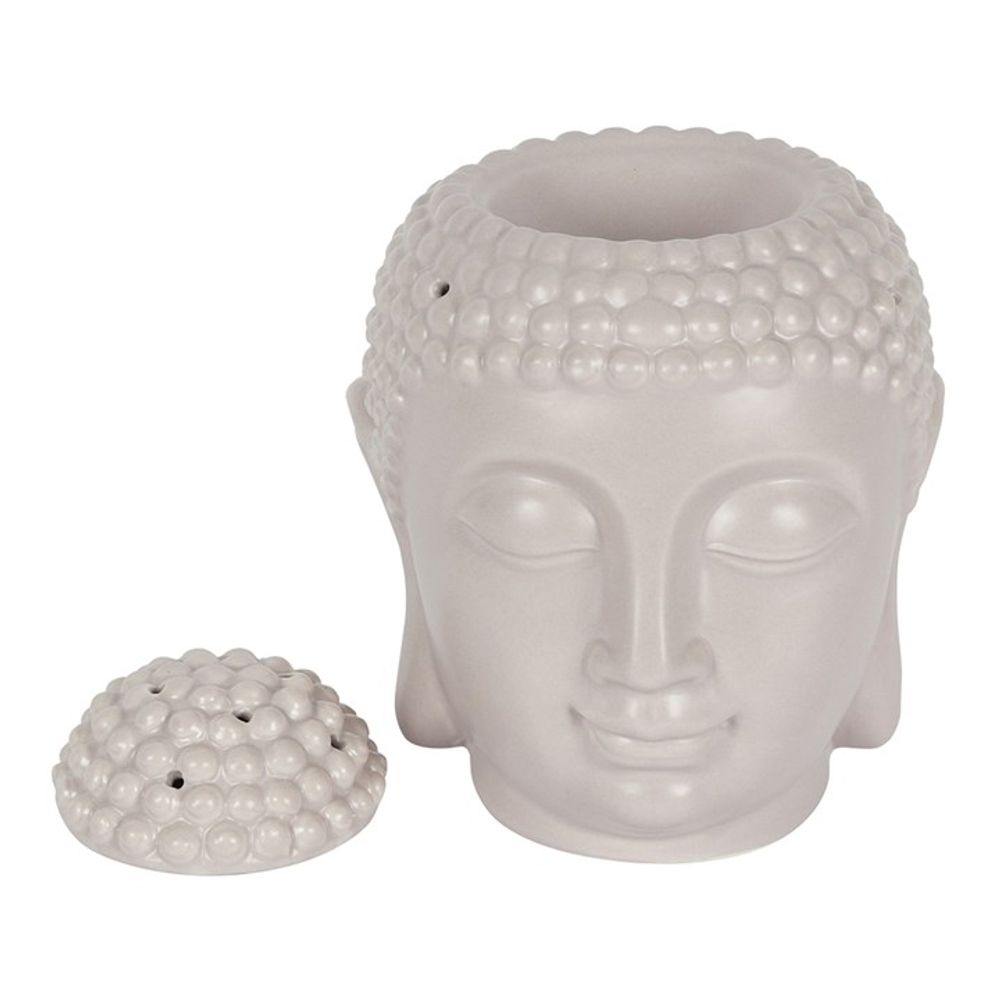 Large Grey Buddha Head Oil Burner - ScentiMelti  Large Grey Buddha Head Oil Burner