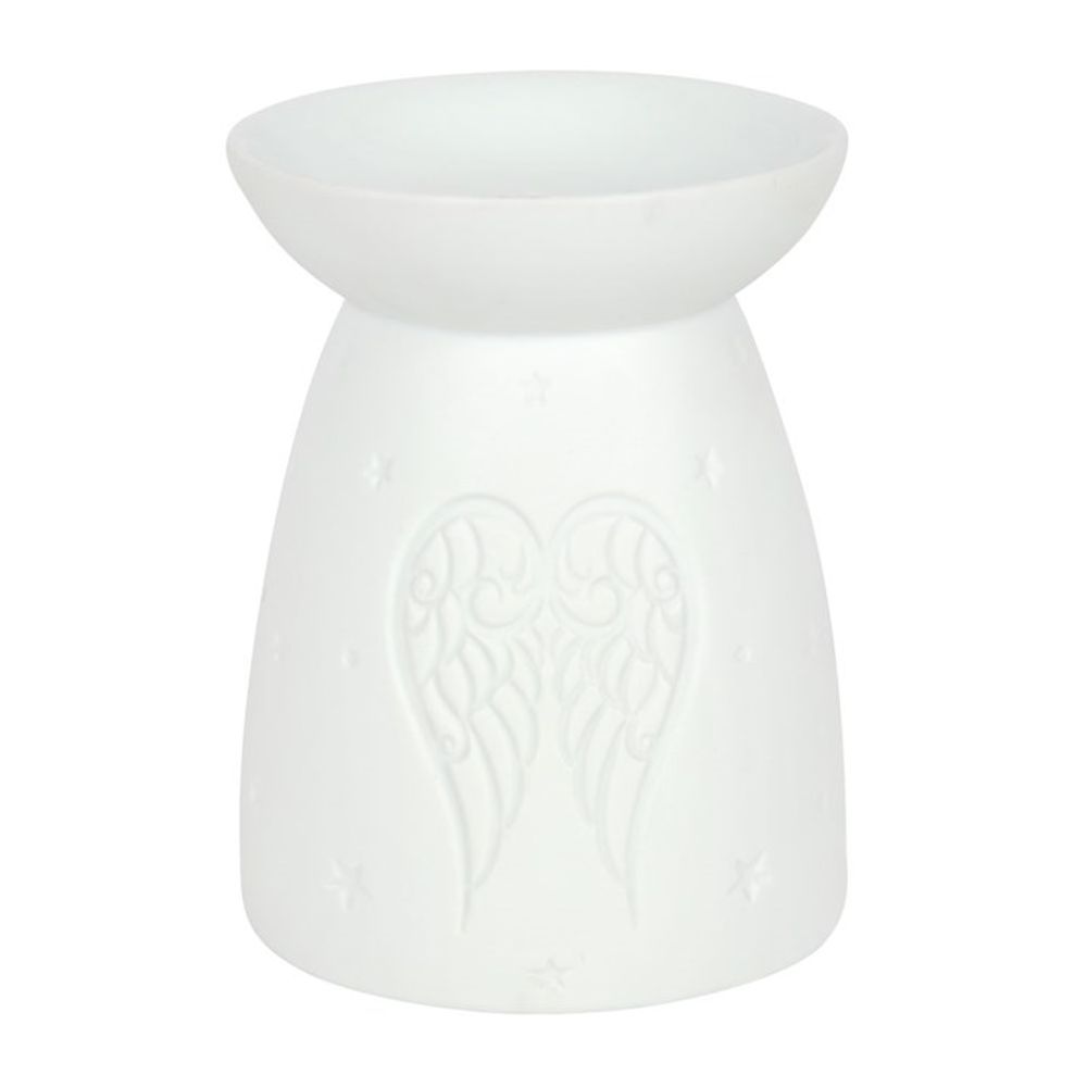 White Ceramic Angel Wings Oil Burner - ScentiMelti  White Ceramic Angel Wings Oil Burner