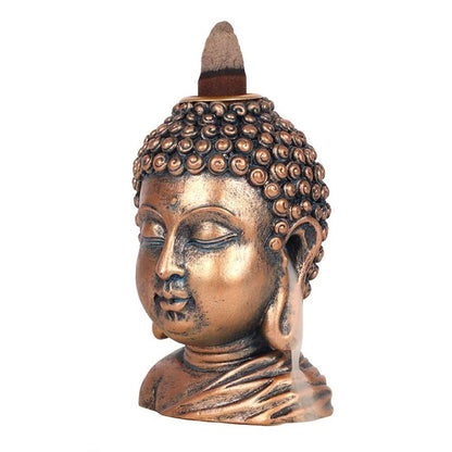 Bronze Buddha Head Backflow Incense Burner - ScentiMelti  Bronze Buddha Head Backflow Incense Burner