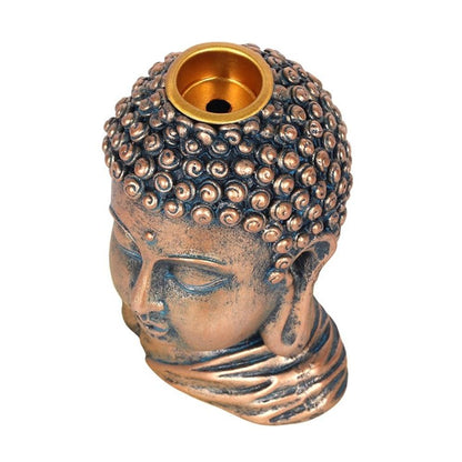 Bronze Buddha Head Backflow Incense Burner - ScentiMelti  Bronze Buddha Head Backflow Incense Burner