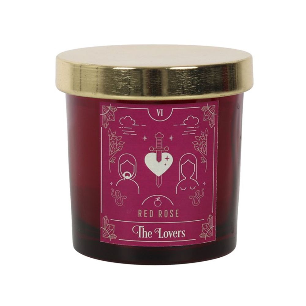 The Lovers Red Rose Tarot Candle - ScentiMelti  The Lovers Red Rose Tarot Candle