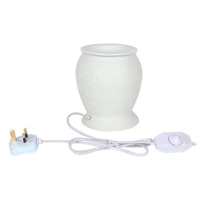 Tree of Life White Ceramic Electric Oil Burner - ScentiMelti  Tree of Life White Ceramic Electric Oil Burner