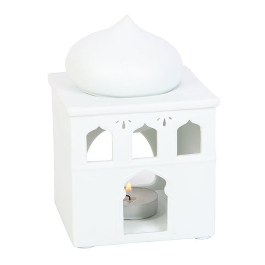 Off White Mosque Oil Burner and Incense Cone Holder