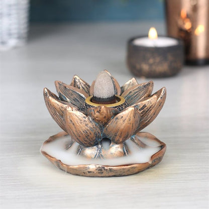 Bronze Lotus Backflow Incense Burner - ScentiMelti  Bronze Lotus Backflow Incense Burner