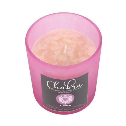 Crown Chakra Blackberry Crystal Chip Candle - ScentiMelti  Crown Chakra Blackberry Crystal Chip Candle