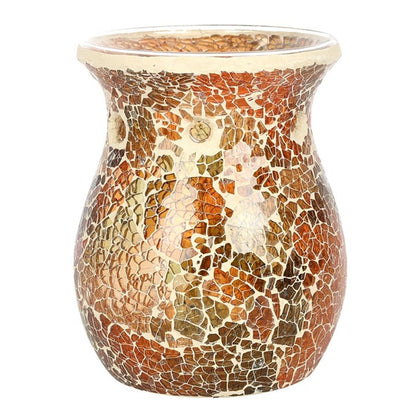 Large Brown Crackle Oil Burner - ScentiMelti  Large Brown Crackle Oil Burner