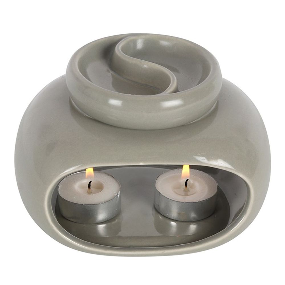 Grey Double Oil Burner - ScentiMelti  Grey Double Oil Burner