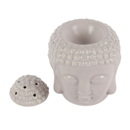 Small Grey Buddha Head Oil Burner - ScentiMelti  Small Grey Buddha Head Oil Burner