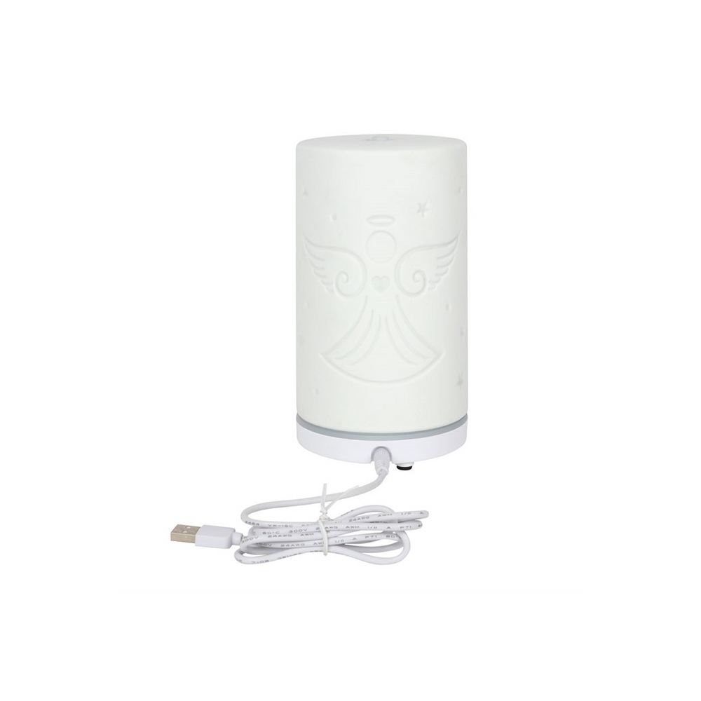 White Ceramic Guardian Angel Electric Aroma Diffuser - ScentiMelti  White Ceramic Guardian Angel Electric Aroma Diffuser