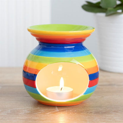 Rainbow Stripe Oil Burner - ScentiMelti  Rainbow Stripe Oil Burner