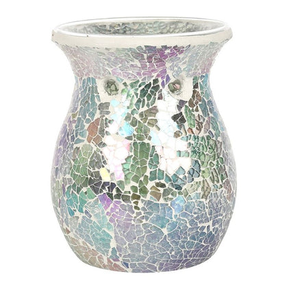 Large Light Blue Iridescent Crackle Oil Burner - ScentiMelti  Large Light Blue Iridescent Crackle Oil Burner