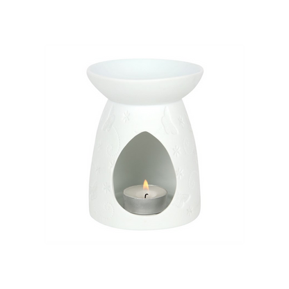 White Ceramic Butterfly Oil Burner - ScentiMelti  White Ceramic Butterfly Oil Burner