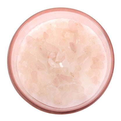 Gratitude Wild Rose Crystal Chip Candle - ScentiMelti  Gratitude Wild Rose Crystal Chip Candle