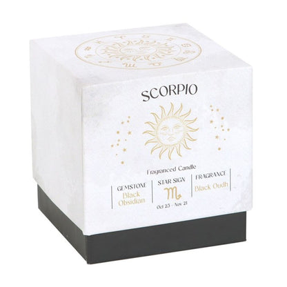 Scorpio Black Oudh Gemstone Zodiac Candle - ScentiMelti  Scorpio Black Oudh Gemstone Zodiac Candle