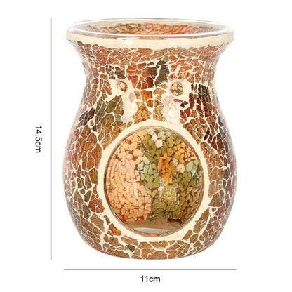 Large Brown Crackle Oil Burner - ScentiMelti  Large Brown Crackle Oil Burner