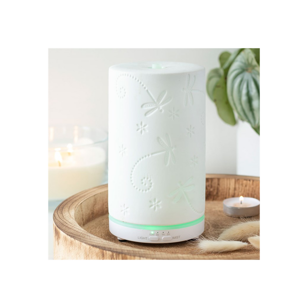 White Ceramic Dragonfly Electric Aroma Diffuser - ScentiMelti  White Ceramic Dragonfly Electric Aroma Diffuser