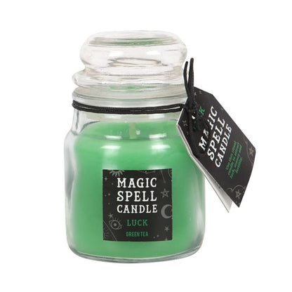 Green Tea 'Luck' Spell Candle Jar - ScentiMelti  Green Tea 'Luck' Spell Candle Jar